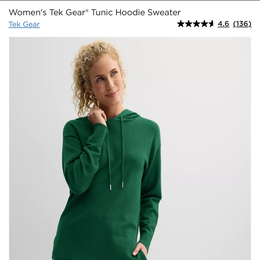 Tek Gear Women's Green Hoodie Sweater